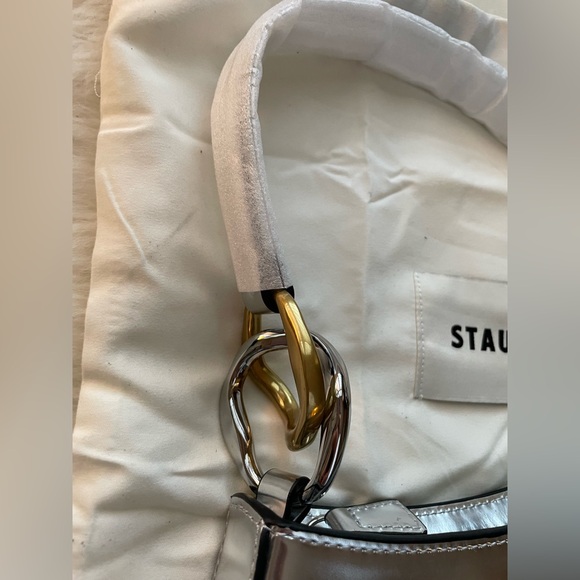 New! STAUD Metallic Silver Shoulder Bag - Picture 7 of 9